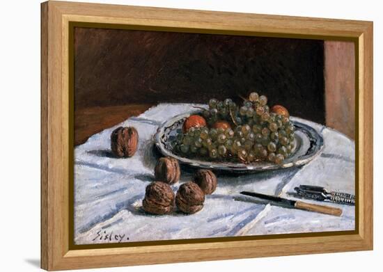 Grapes and Walnuts-Alfred Sisley-Framed Premier Image Canvas