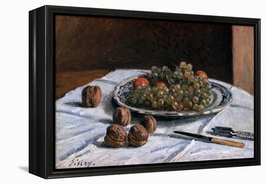Grapes and Walnuts-Alfred Sisley-Framed Premier Image Canvas