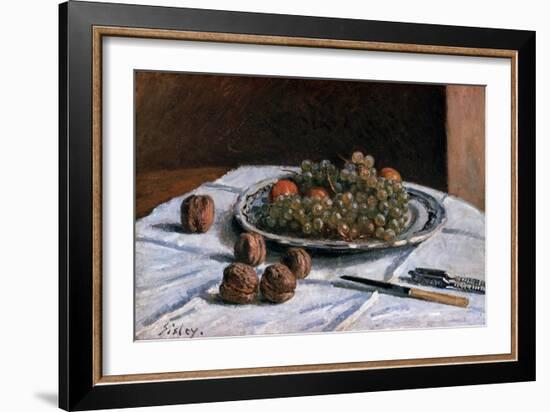 Grapes and Walnuts-Alfred Sisley-Framed Giclee Print