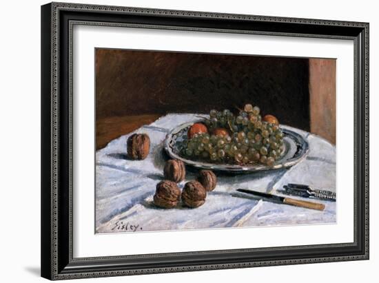 Grapes and Walnuts-Alfred Sisley-Framed Giclee Print