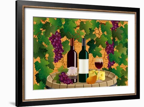 Grapes and Wine-Milovelen-Framed Art Print