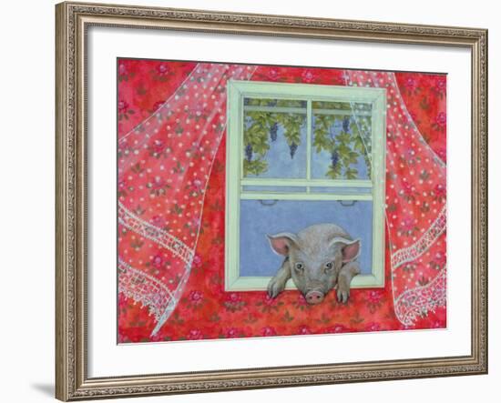 Grapes at the Window-Ditz-Framed Giclee Print