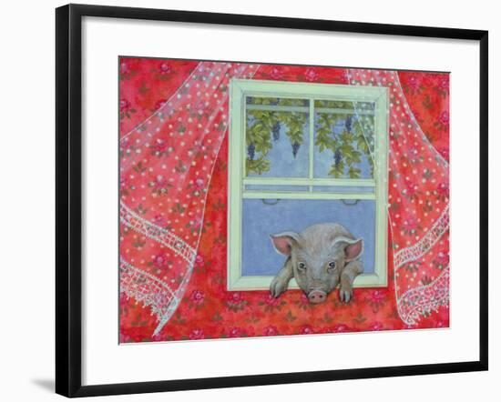 Grapes at the Window-Ditz-Framed Giclee Print