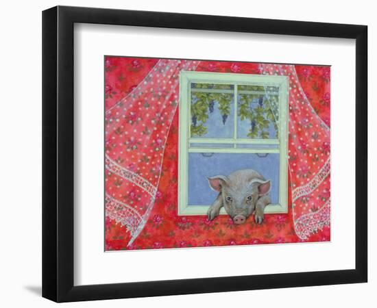 Grapes at the Window-Ditz-Framed Giclee Print