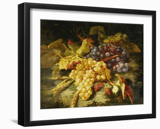 Grapes, Bearded Wheat and Strawberries on a Rocky Ledge-Saint-Jean Simon-Framed Giclee Print