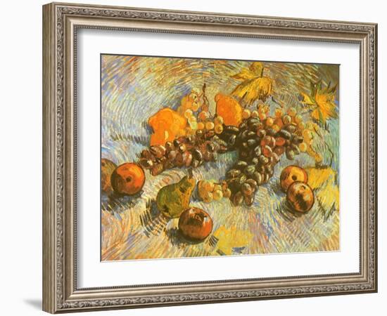 Grapes, Lemons, Pears, and Apples, 1887-Vincent van Gogh-Framed Giclee Print