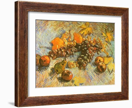 Grapes, Lemons, Pears, and Apples, 1887-Vincent van Gogh-Framed Giclee Print