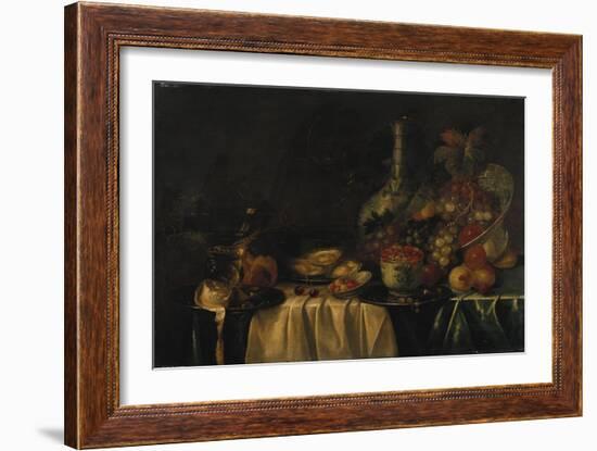 Grapes, Nectarines, Berries and Oysters on a Table-George Wesley Bellows-Framed Giclee Print