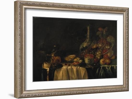 Grapes, Nectarines, Berries and Oysters on a Table-George Wesley Bellows-Framed Giclee Print