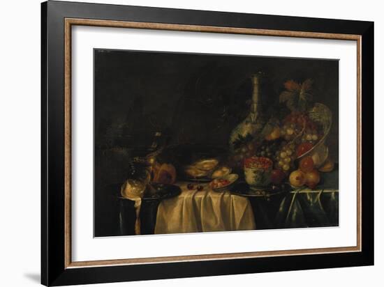 Grapes, Nectarines, Berries and Oysters on a Table-George Wesley Bellows-Framed Giclee Print