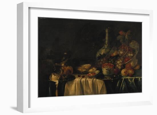 Grapes, Nectarines, Berries and Oysters on a Table-George Wesley Bellows-Framed Giclee Print