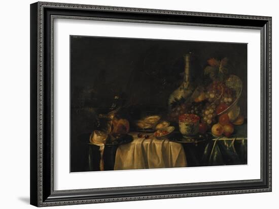 Grapes, Nectarines, Berries and Oysters on a Table-George Wesley Bellows-Framed Giclee Print