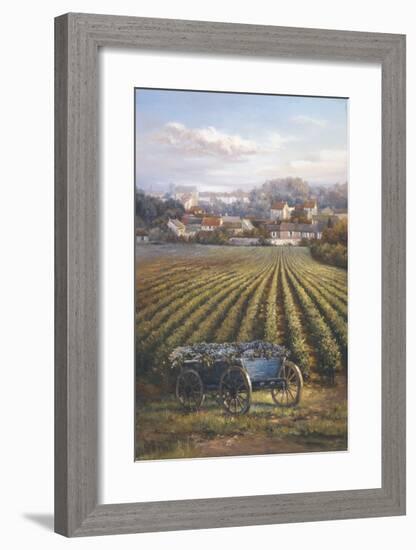 Grapes on Blue Wagon-A^J^ Casson-Framed Giclee Print