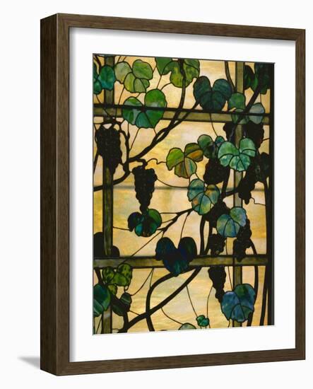 Grapevine Panel, C.1902-15 (Leaded Favrile Glass)-Louis Comfort Tiffany-Framed Giclee Print