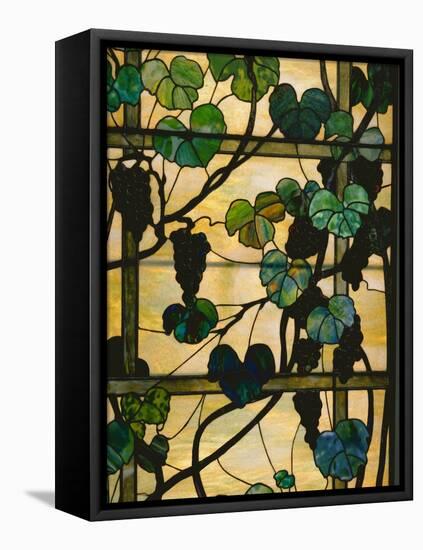 Grapevine Panel, C.1902-15 (Leaded Favrile Glass)-Louis Comfort Tiffany-Framed Premier Image Canvas