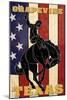 Grapevine,Texas - Bronco and Star-Lantern Press-Mounted Art Print