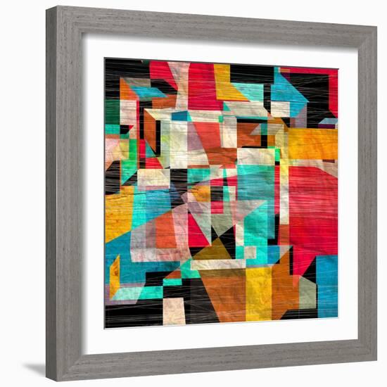 Graphic a Abstract Background with Geometric Elements-Tanor-Framed Art Print