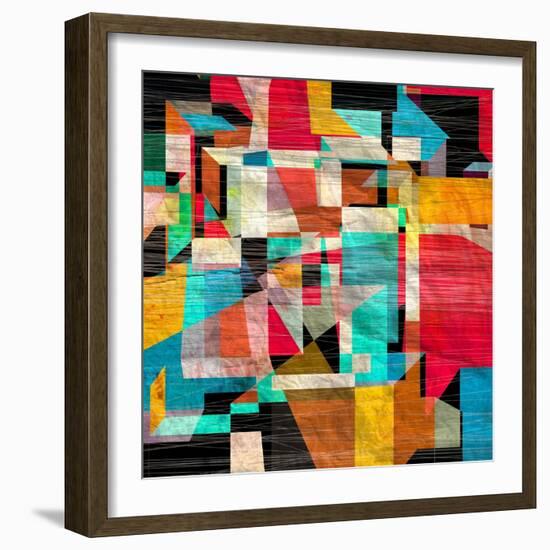 Graphic a Abstract Background with Geometric Elements-Tanor-Framed Art Print