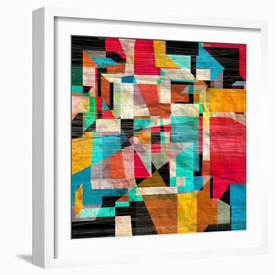 Graphic a Abstract Background with Geometric Elements-Tanor-Framed Art Print