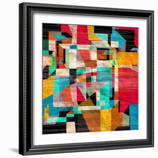 Graphic a Abstract Background with Geometric Elements-Tanor-Framed Art Print