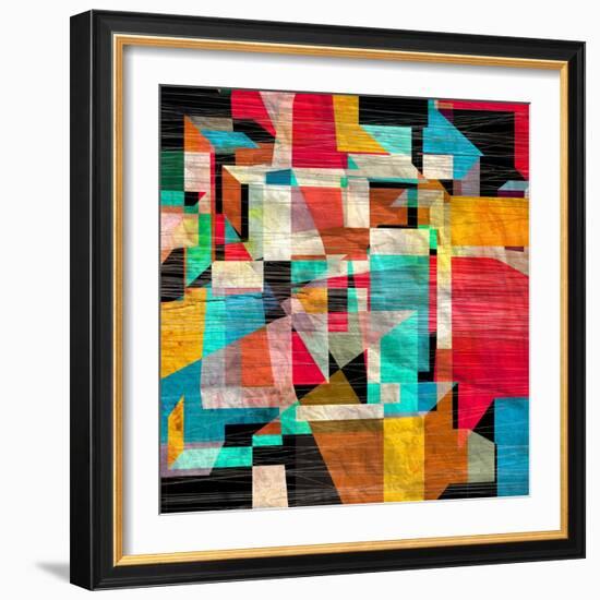 Graphic a Abstract Background with Geometric Elements-Tanor-Framed Art Print