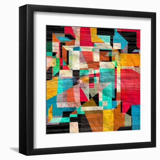 Graphic a Abstract Background with Geometric Elements-Tanor-Framed Art Print