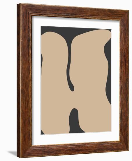 Graphic Beige Shapes Art-Elena Ristova-Framed Giclee Print