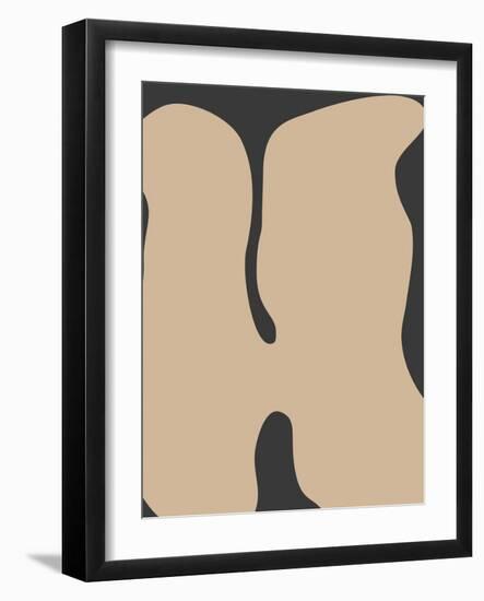 Graphic Beige Shapes Art-Elena Ristova-Framed Giclee Print