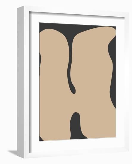 Graphic Beige Shapes Art-Elena Ristova-Framed Giclee Print