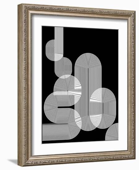 Graphic Black Shapes I-Sisa Jasper-Framed Art Print