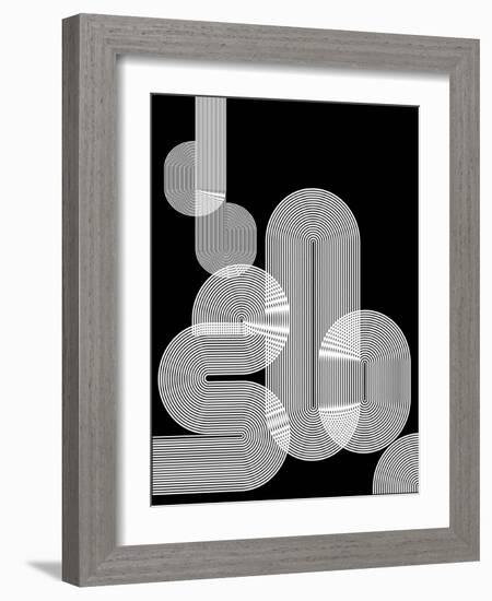 Graphic Black Shapes I-Sisa Jasper-Framed Art Print