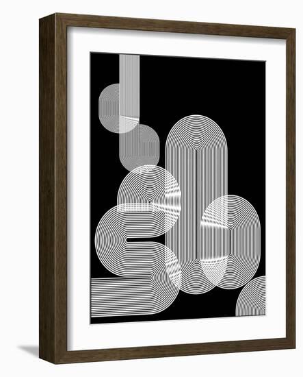 Graphic Black Shapes I-Sisa Jasper-Framed Art Print