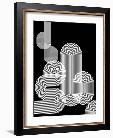 Graphic Black Shapes I-Sisa Jasper-Framed Art Print