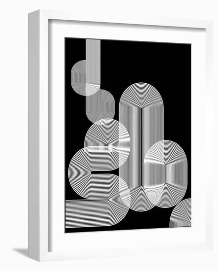 Graphic Black Shapes I-Sisa Jasper-Framed Art Print
