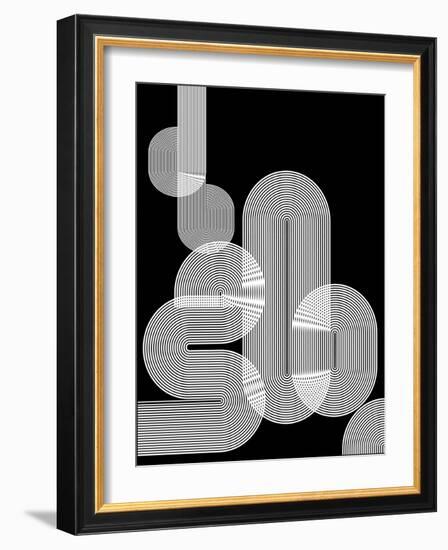 Graphic Black Shapes I-Sisa Jasper-Framed Art Print