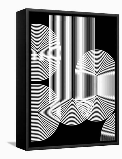 Graphic Black Shapes II-Sisa Jasper-Framed Stretched Canvas