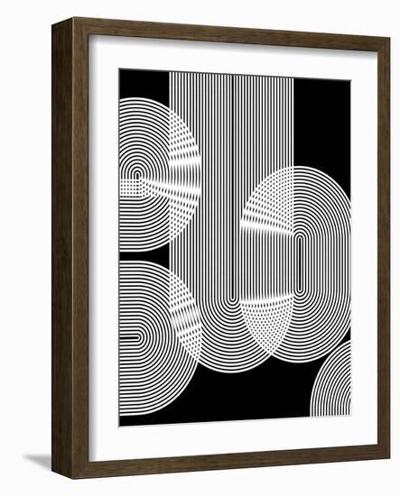 Graphic Black Shapes II-Sisa Jasper-Framed Art Print