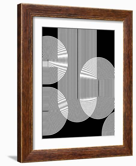 Graphic Black Shapes II-Sisa Jasper-Framed Art Print