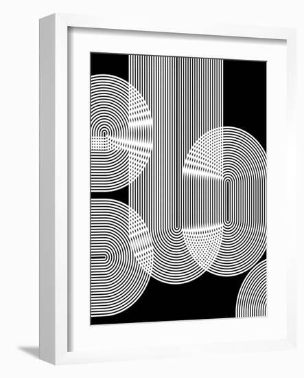 Graphic Black Shapes II-Sisa Jasper-Framed Art Print