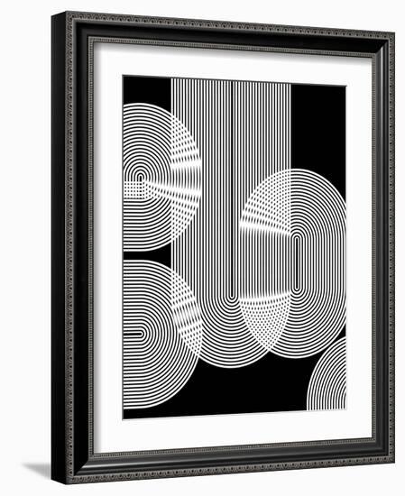 Graphic Black Shapes II-Sisa Jasper-Framed Art Print