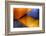 Graphic Composition of Orange Stairs Against a Blue Wall-Rona Schwarz-Framed Photographic Print