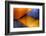 Graphic Composition of Orange Stairs Against a Blue Wall-Rona Schwarz-Framed Photographic Print