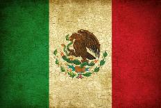 Grunge Mexican Flag-Graphic Design Resources-Art Print