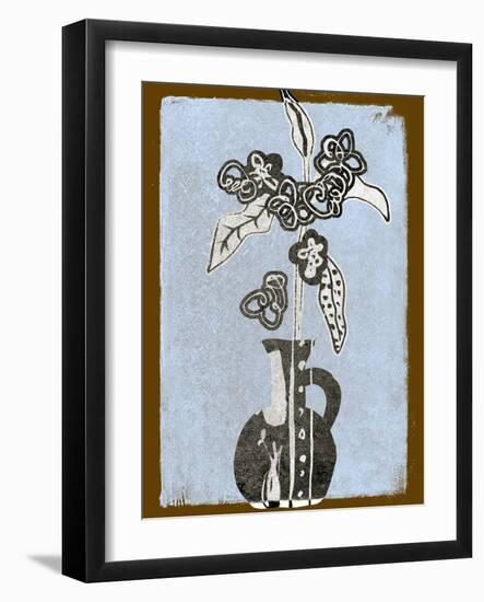 Graphic Flowers in Vase I-Melissa Wang-Framed Art Print