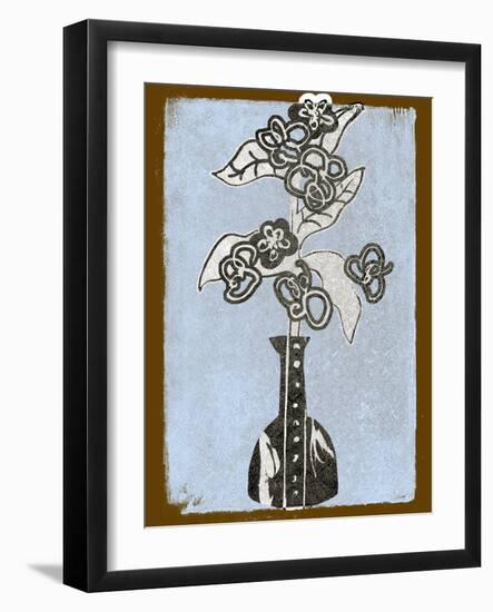 Graphic Flowers in Vase III-Melissa Wang-Framed Art Print