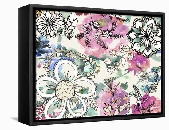 Graphic Flowers-Marietta Cohen Art and Design-Framed Premier Image Canvas