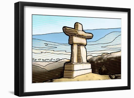 Graphic Inukshuk-Anna Polanski-Framed Art Print