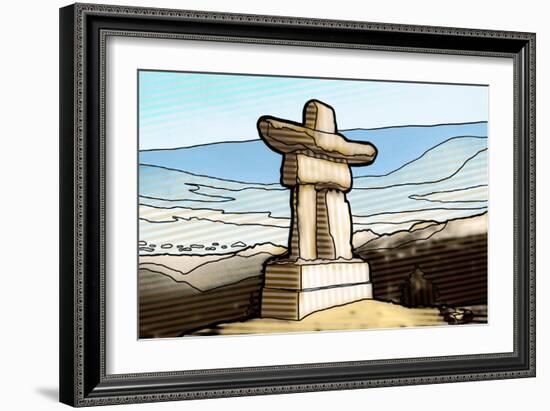 Graphic Inukshuk-Anna Polanski-Framed Art Print