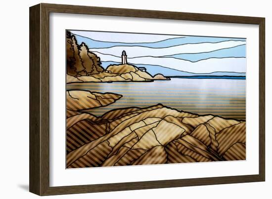 Graphic Lighthouse-Anna Polanski-Framed Art Print