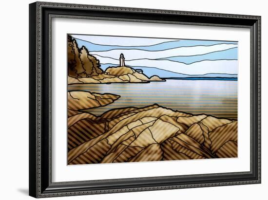 Graphic Lighthouse-Anna Polanski-Framed Art Print